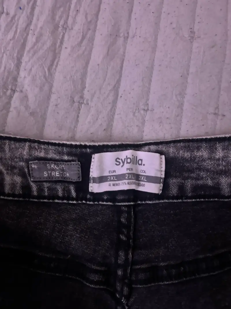 Falda short de mezclilla gris Sybilla talla 2XL - 3
