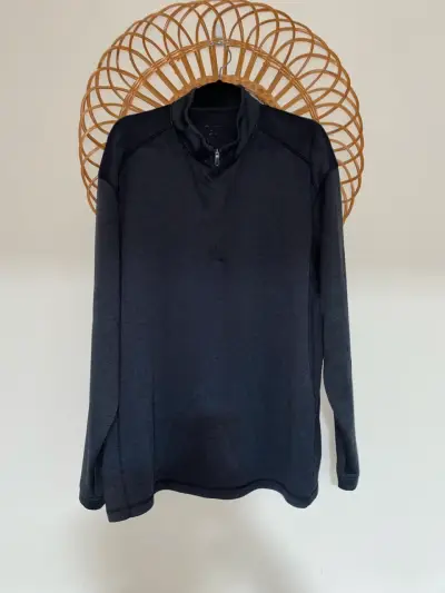 Polerón deportivo negro con cierre para hombre - miniatura 1
