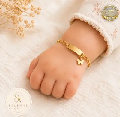 Pulsera infantil ajustable enchapada en oro 18k - miniatura 1
