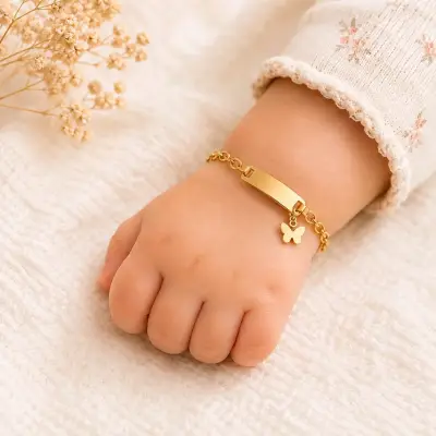 Pulsera infantil ajustable enchapada en oro 18k - miniatura 2