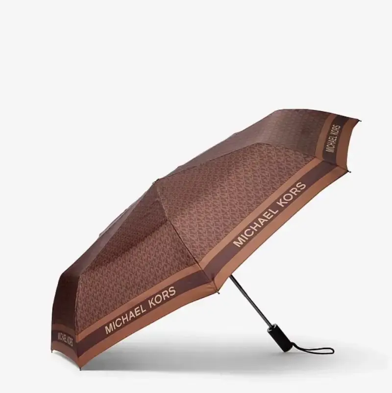 Paraguas plegable Michael Kors marrón elegante - 3