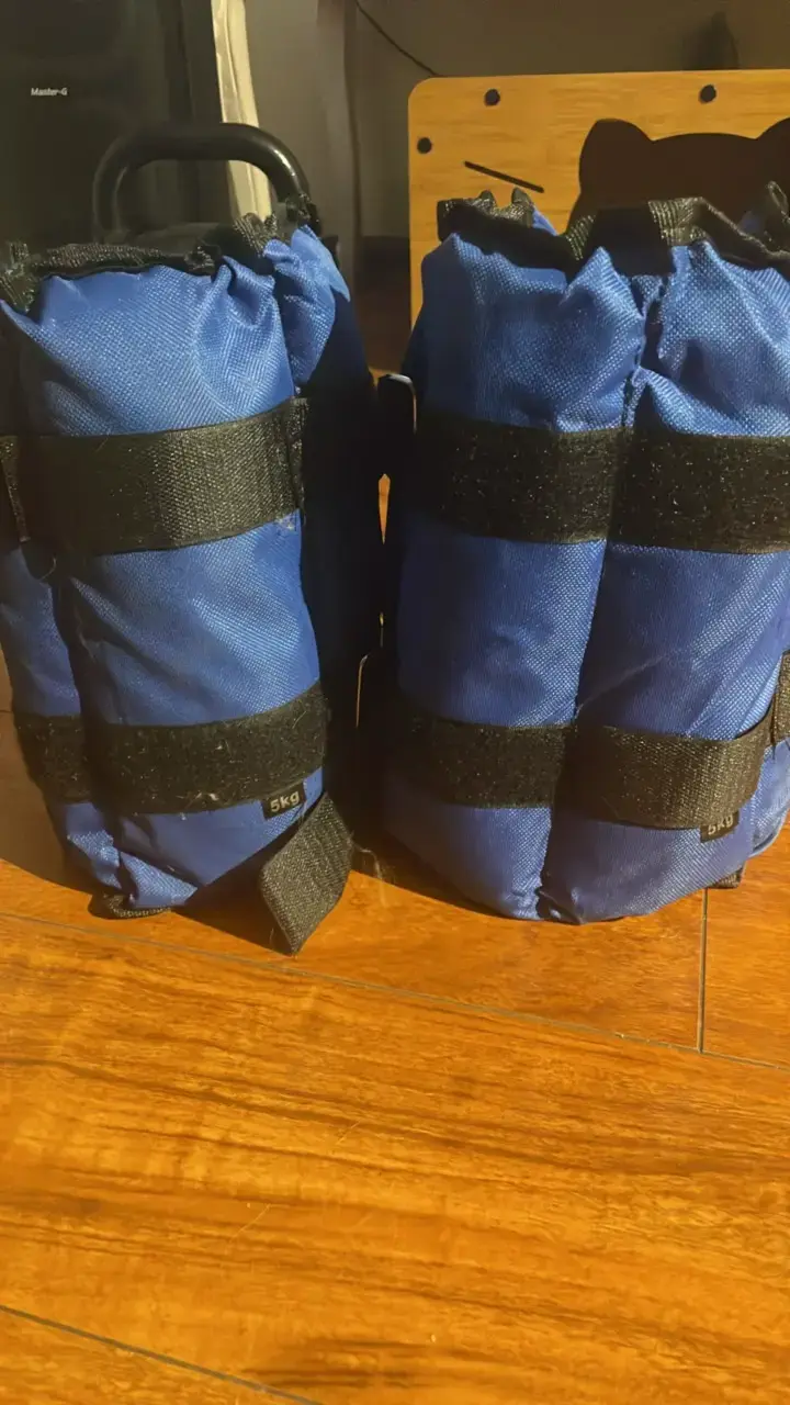 Pesas ajustables de arena 5 kg azul - 2