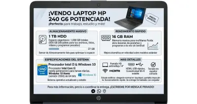 Laptop HP 240 G6 con 16GB RAM y 1TB HDD - miniatura 1