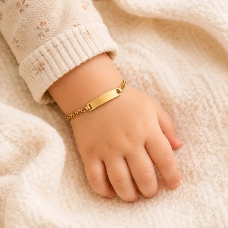 Pulsera infantil ajustable enchapada en oro 18K - 1