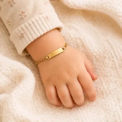 Pulsera infantil ajustable enchapada en oro 18K - miniatura 1