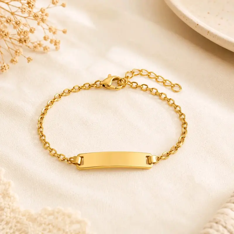 Pulsera infantil ajustable enchapada en oro 18K - 2