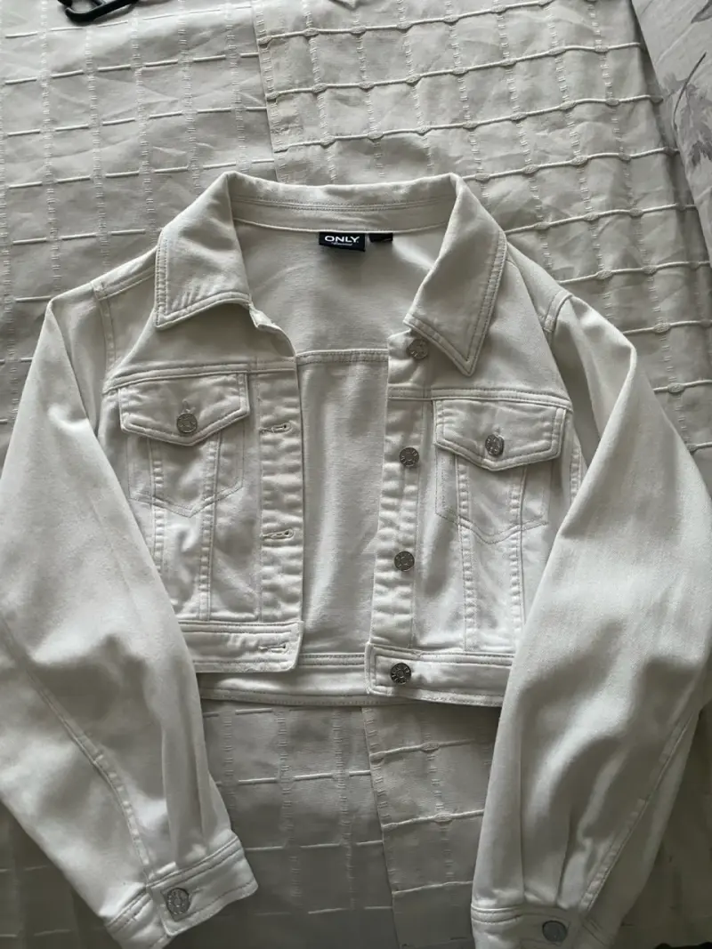 Chaqueta corta de mezclilla blanca Only - 1