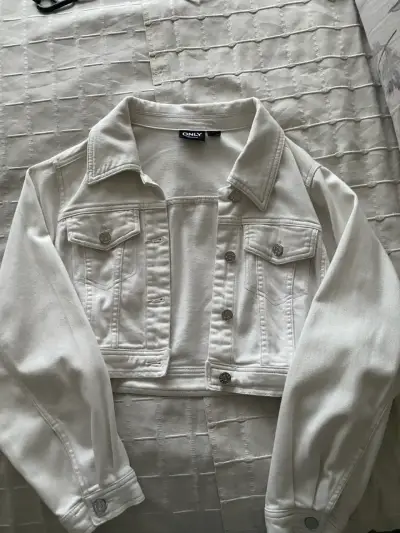 Chaqueta corta de mezclilla blanca Only - miniatura 1