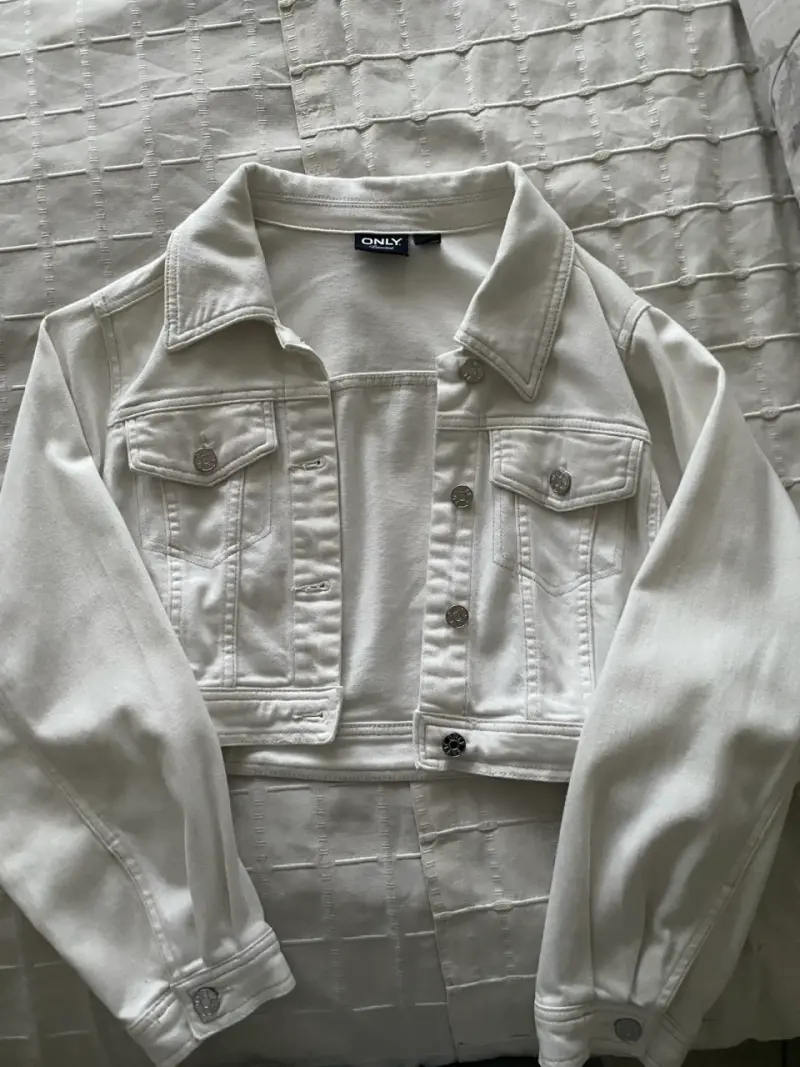 Chaqueta corta de mezclilla blanca Only - 2