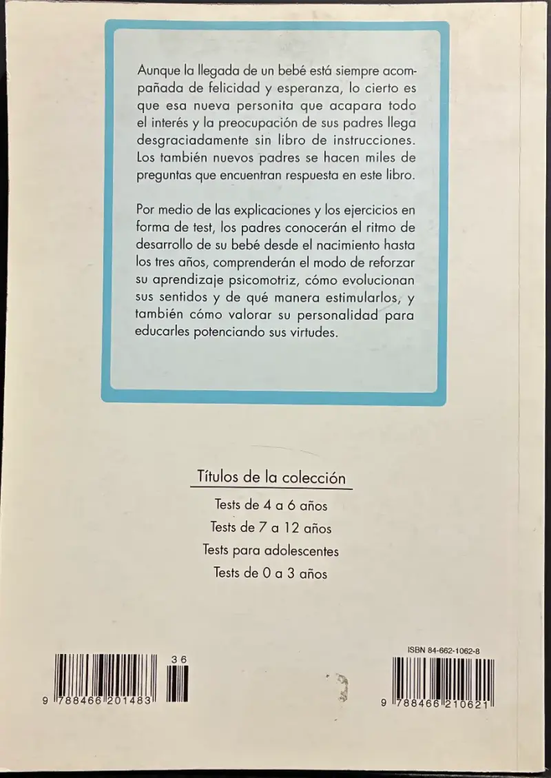 Libro Conoce a tus Hijos Tests de 0 a 3 Años - 2