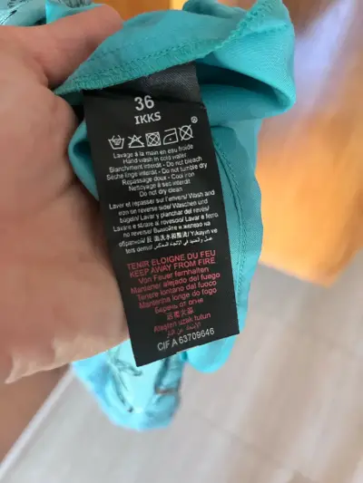 Vestido largo turquesa estampado IKKS - miniatura 3