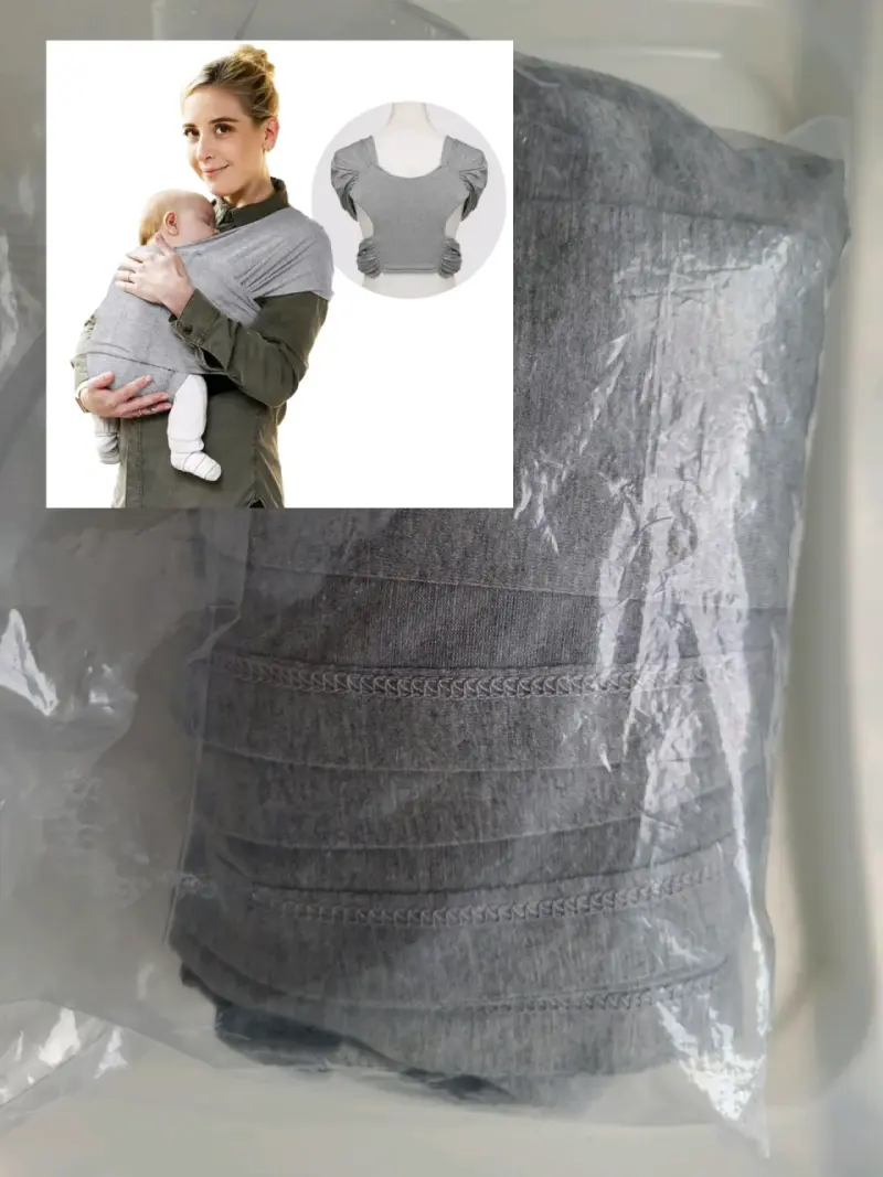 Fular portabebés gris cómodo y ajustable