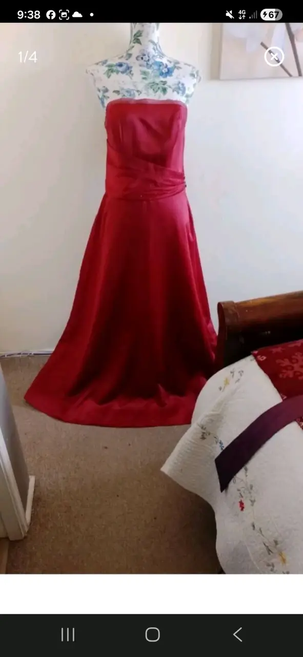 Vestido de fiesta largo rojo elegante - 1