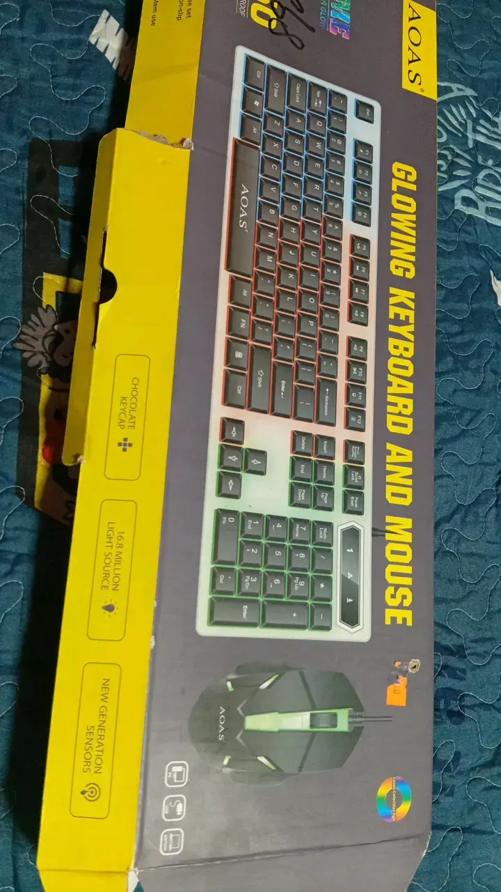 Teclado y mouse gaming AOAS con retroiluminación - 3