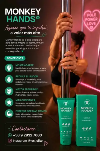 Grip para Pole Dance Monkey Hands Gluey 100ml - miniatura 1