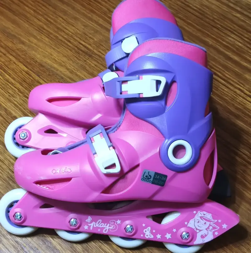 Patines en línea infantiles rosa y morado