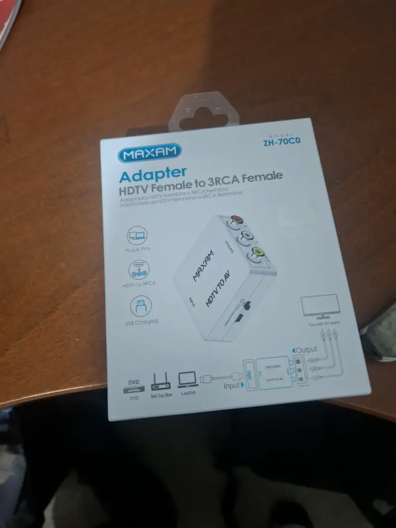 Adaptador Maxam HDTV a AV 3RCA - 2