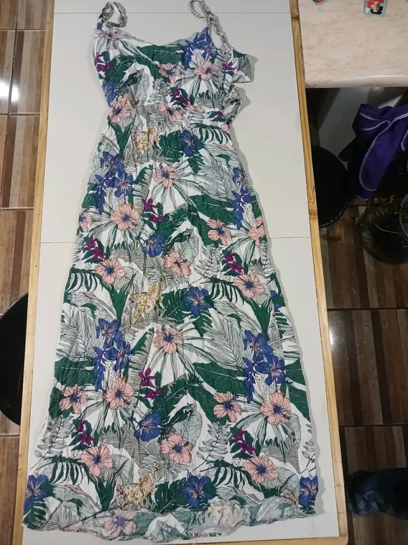 Vestido largo floral con tirantes - 2