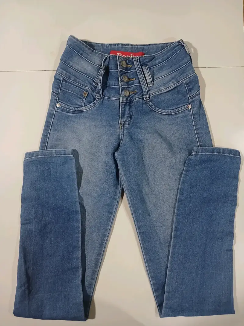 Jeans de mezclilla azul para mujer - 2