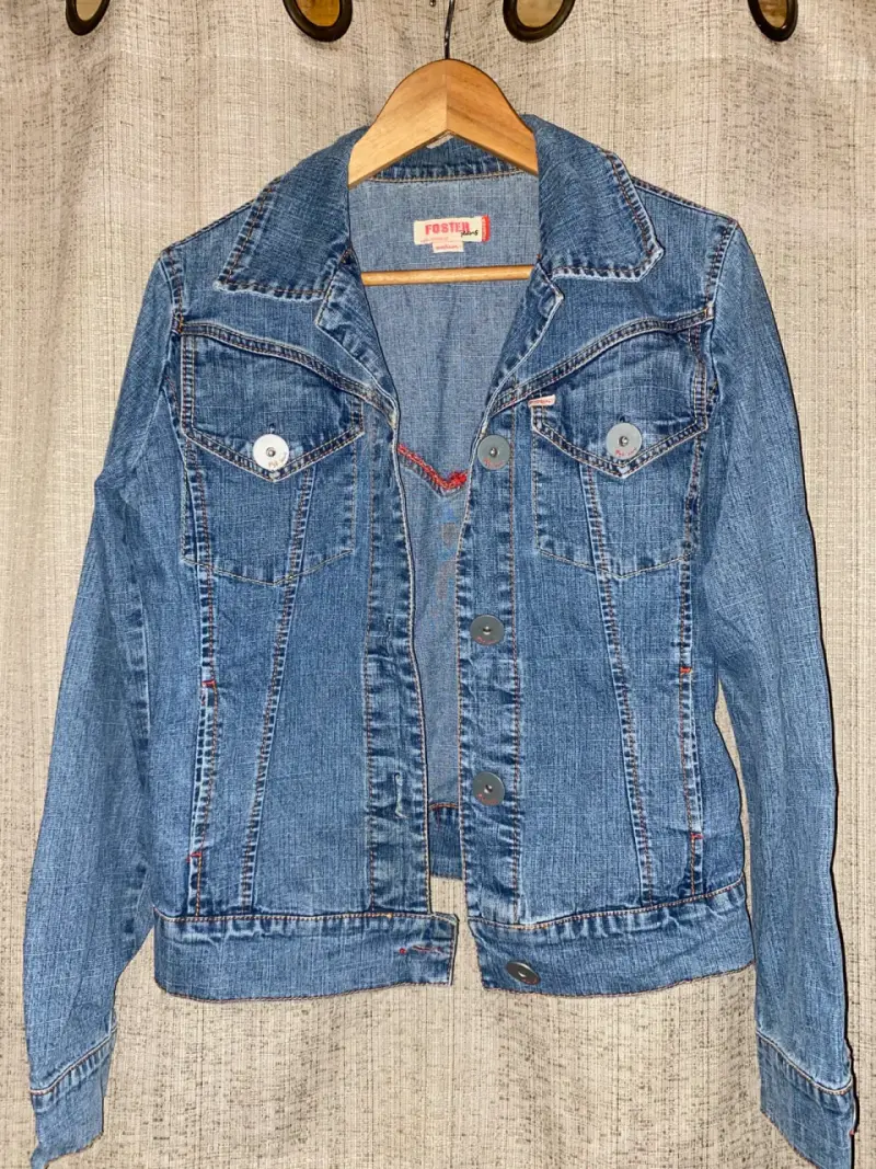 Chaqueta de mezclilla azul Foster para mujer M - 1