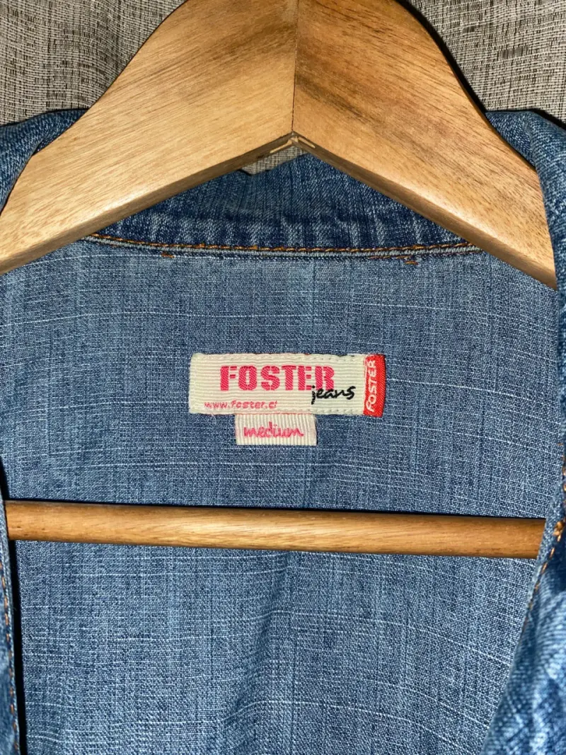 Chaqueta de mezclilla azul Foster para mujer M - 3
