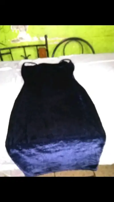 Vestido de terciopelo azul Love Chesley - miniatura 1