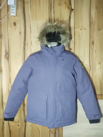Parka de invierno con capucha de piel sintética - miniatura 1