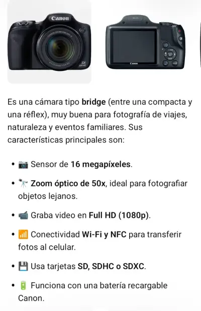 Cámara Canon SX530 HS con Zoom Óptico 50x - miniatura 3