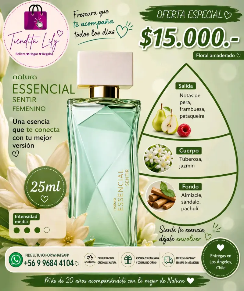 Perfume Natura Essencial Sentir Femenino 25ml