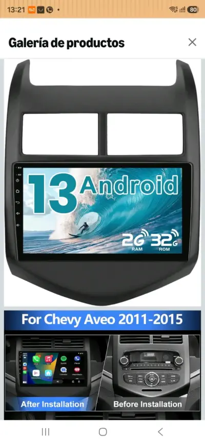 Radio Android 13 para Chevy Aveo 2011-2015 - miniatura 1