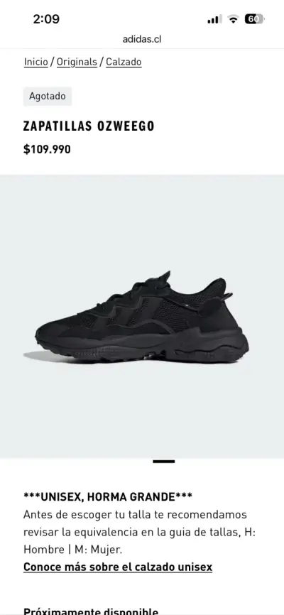 Zapatillas Adidas Ozweego Negras Unisex - miniatura 2