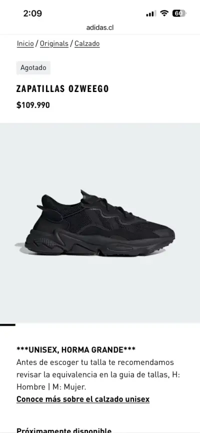 Zapatillas Adidas Ozweego Negras Unisex - miniatura 3