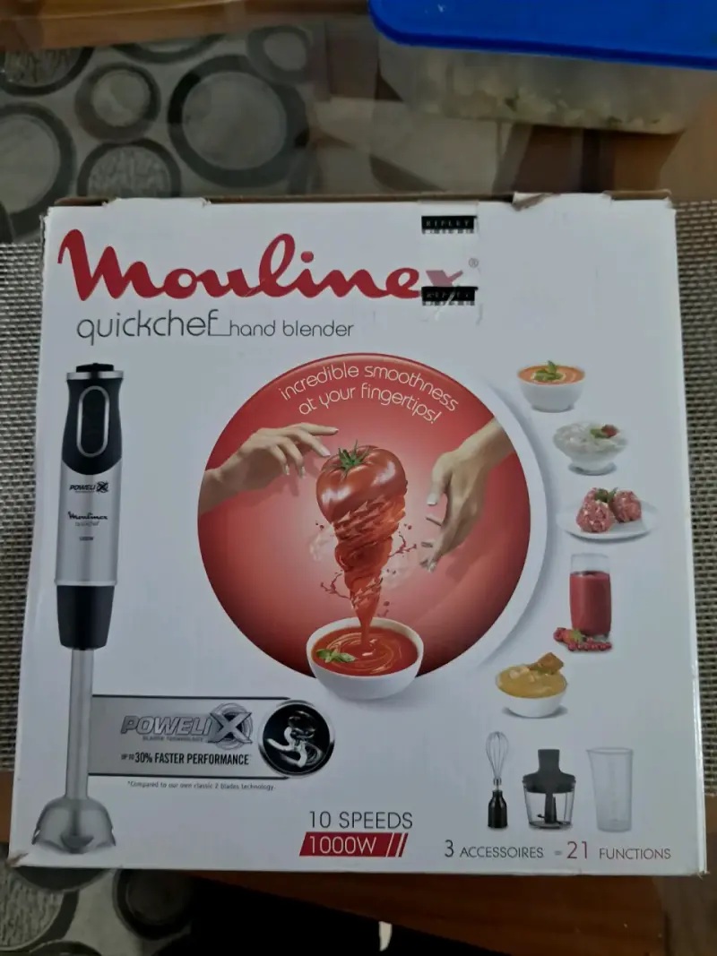 Batidora de Mano Moulinex Quickchef 1000W con Accesorios - 1