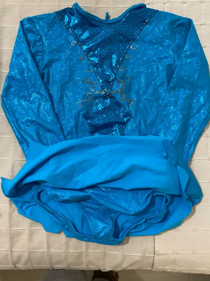 Vestido de patinaje artístico azul para n - 2
