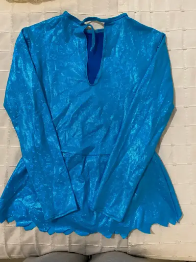Vestido de patinaje artístico azul para n - miniatura 3