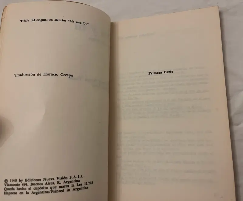 Libro 'Yo y Tú' de Martin Buber (1era Edición) - 2