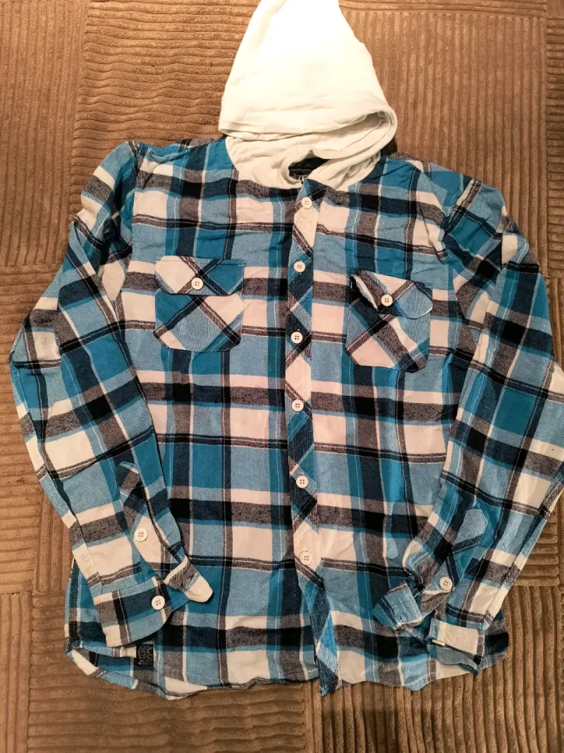 Camisa de franela con capucha a cuadros - 2