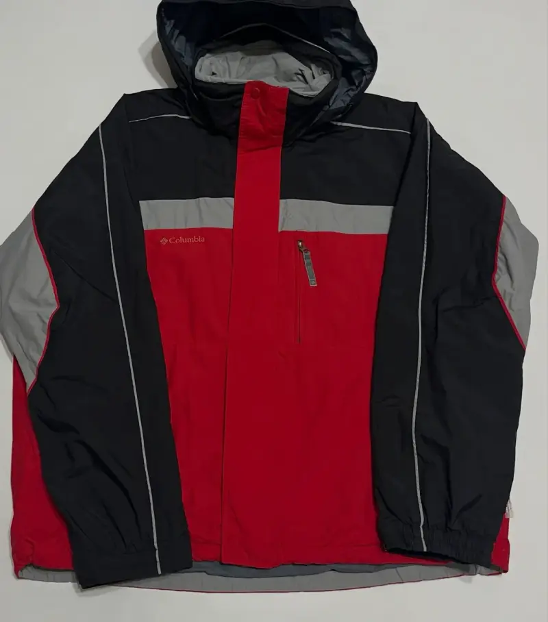 Cha impermeable Columbia roja y negra para hom - 2