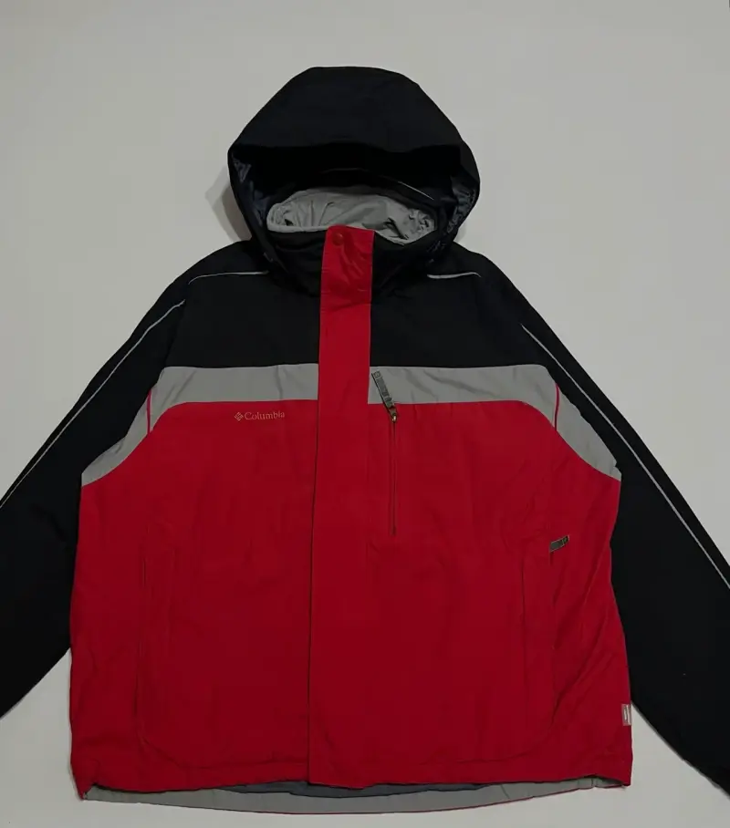 Cha impermeable Columbia roja y negra para hom - 3