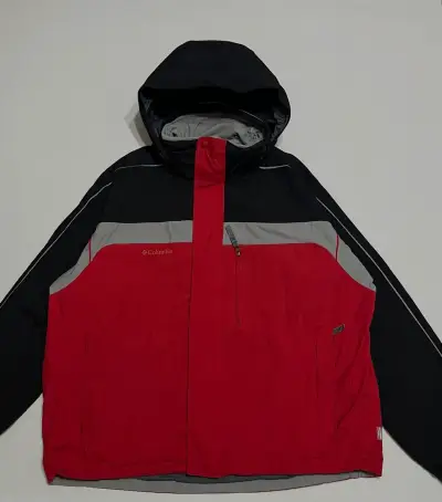 Cha impermeable Columbia roja y negra para hom - miniatura 3