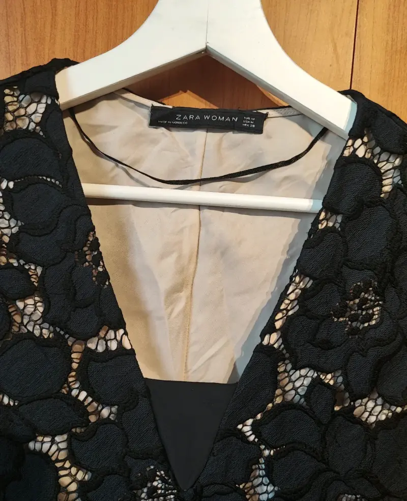 Vestido de encaje negro Zara Woman - 1