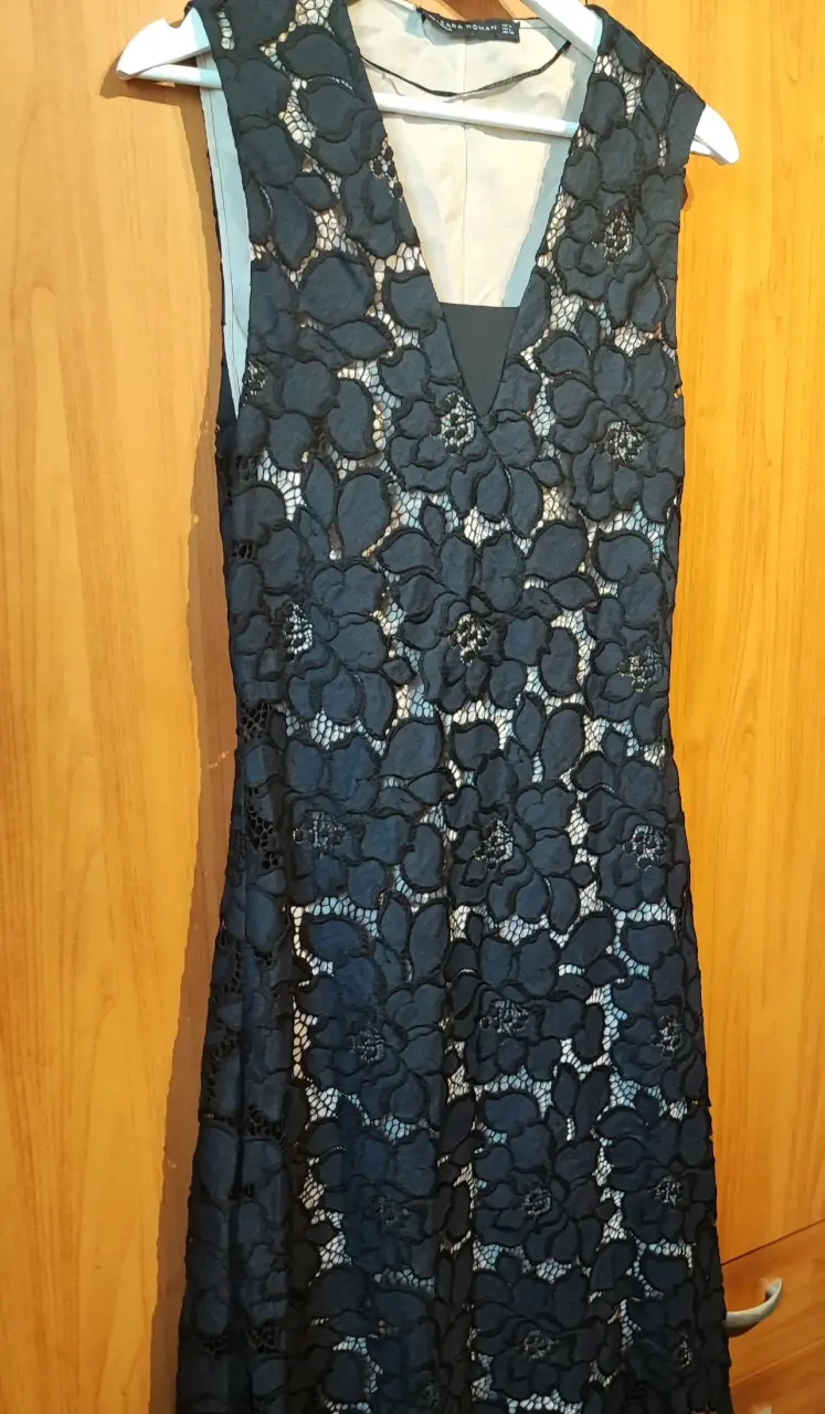 Vestido de encaje negro Zara Woman - 2
