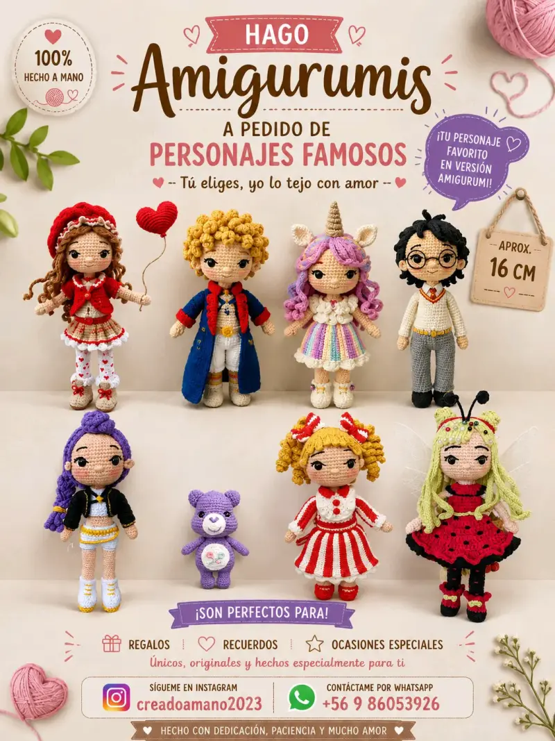 Muñecos Amigurumi Personalizados Hechos a Mano