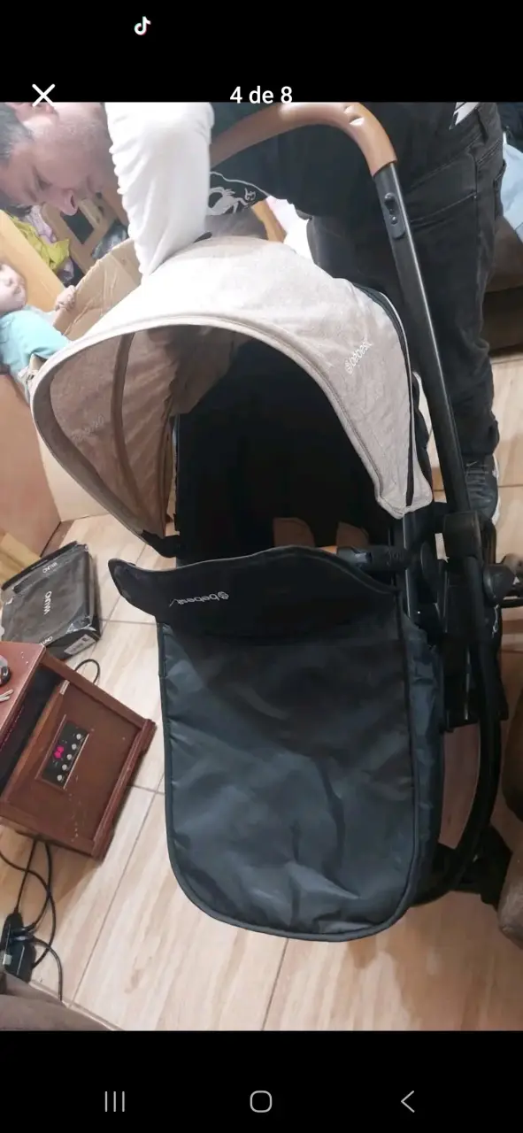 Coche de bebé Bebesit con capota beige - 5
