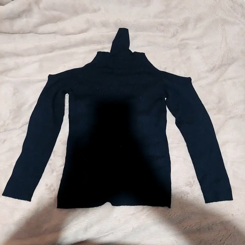 Polera negra de cuello alto para mujer 2XL