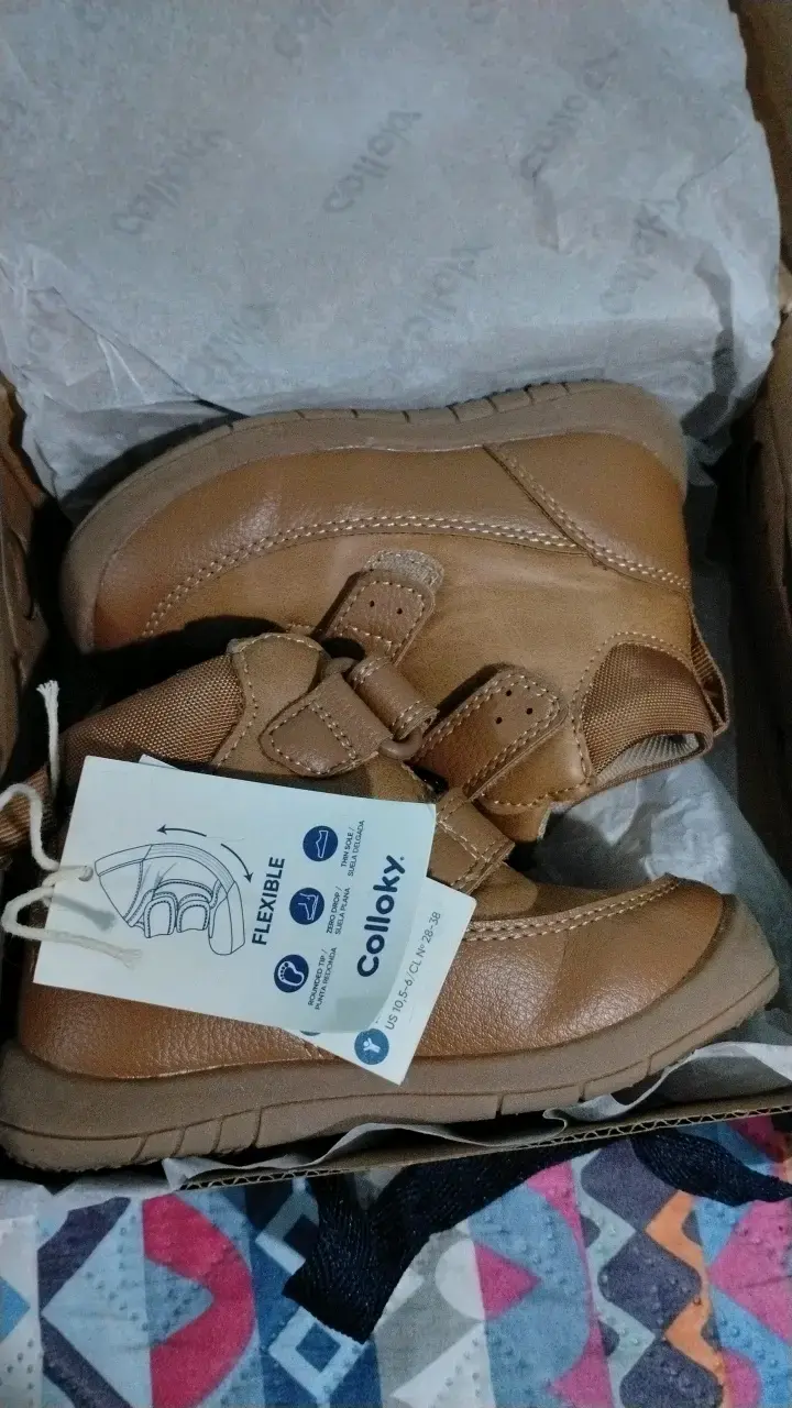 Botines de cuero para niños Colloky marrón - 4