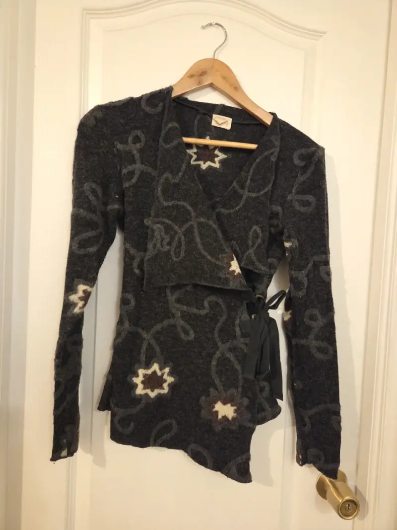 Chaleco de lana con diseño floral para mujer - 1