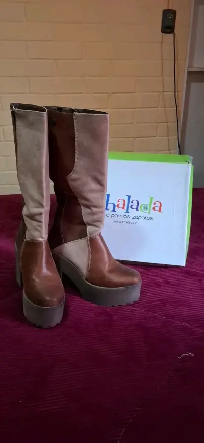 Botas de plataforma marrón Chaladá - miniatura 1