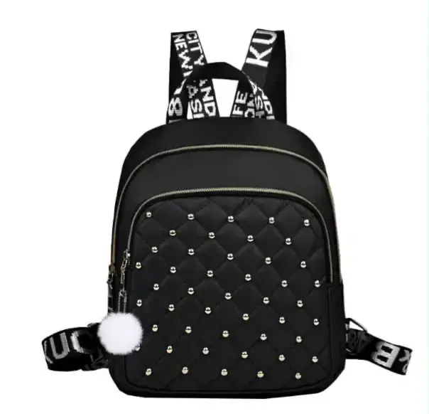 Mochila escolar negra con diseño acolchado - 3