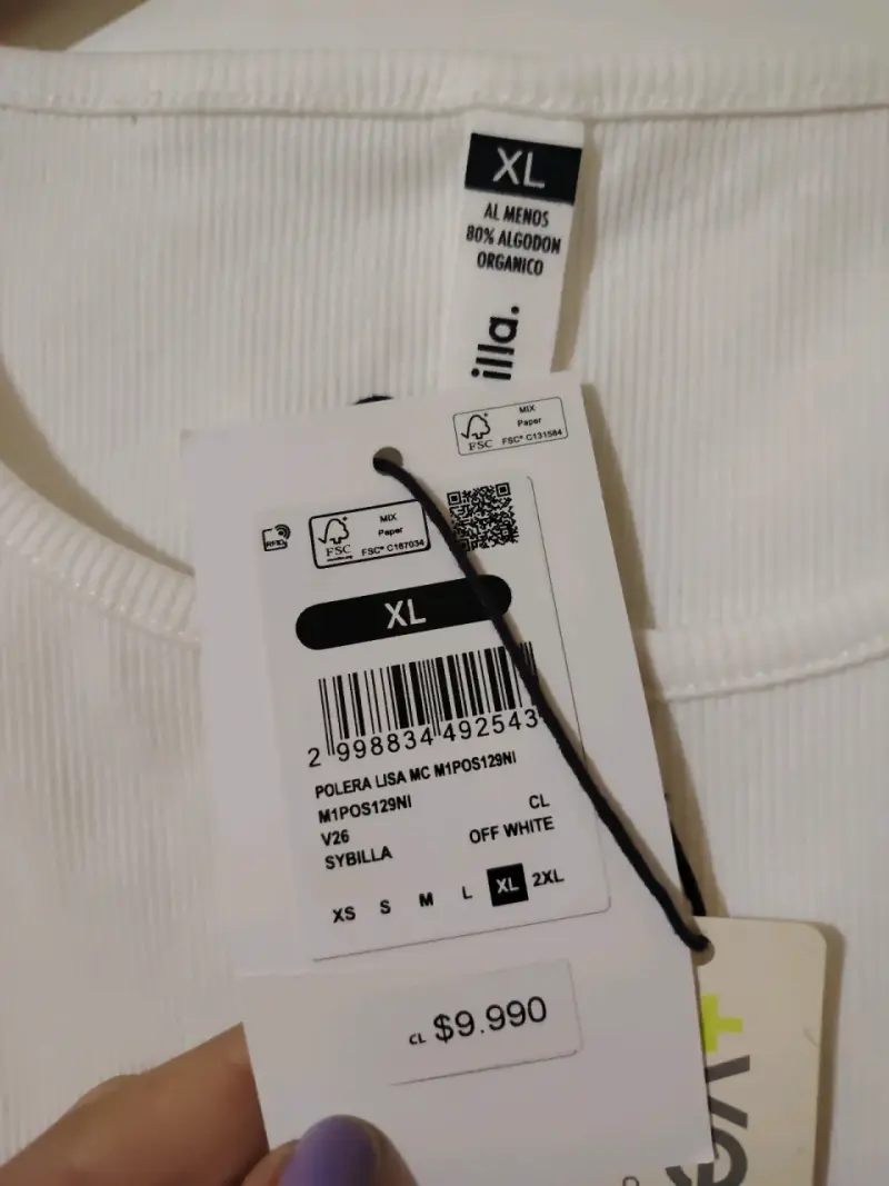 Polera blanca de algodón orgánico Sybilla - 2